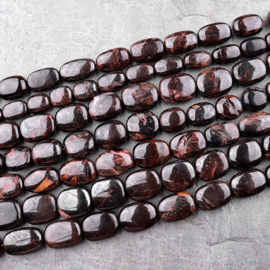 Real Genuine Natural Sugilite Rounded Rectangle Nugget Beads From South Africa Richteriste Bustamite 15.5" Strand