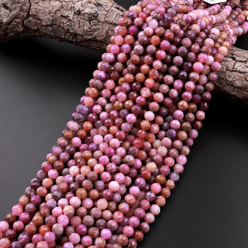 Natural ruby gemstone on sale beads