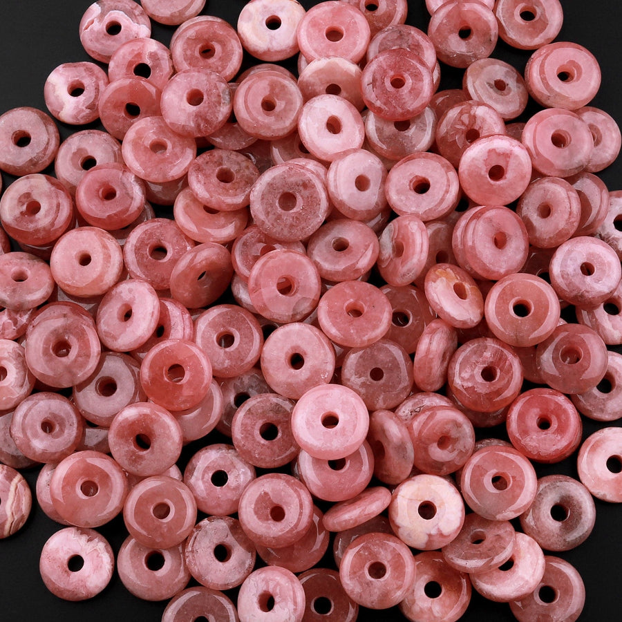 Natural Rhodochrosite Donut Pendant 10mm 12mm 14mm 16mm 18mm