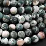 Matte Natural Green Moss Agate 10mm Round Beads 15.5" Strand