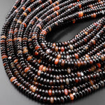 Natural Brown Black Tibetan Agate Beads 6mm 8mm Rondelle 15.5" Strand