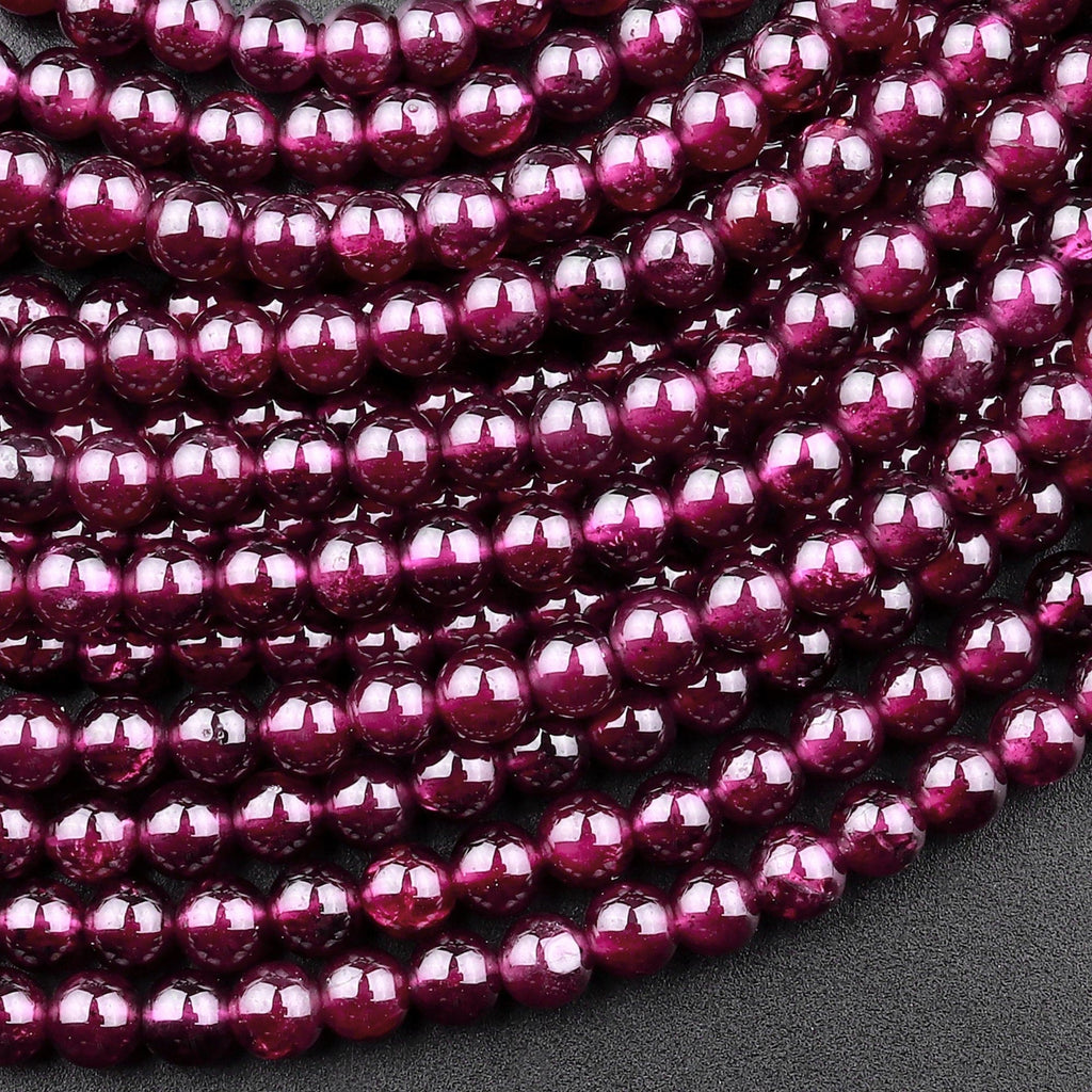 Faceted Round Almandine Garnet Beads (5mm)