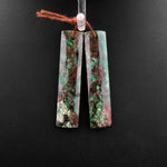 Drilled Parrot Wing Chrysocolla Rectangle Earring Pair Matched Gemstone Stone Beads
