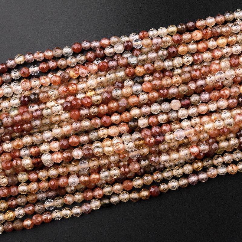 Champagne Brown Rondelle Faceted Glass Beads 3mm