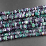 Natural Fluorite Thin Square Heishi Disc Beads 6mm Gemstone 15.5" Strand
