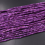 AAA Phosphosiderite Round Beads 4mm Natural Rich Deep Lavender Purple Gemstone 15.5" Strand