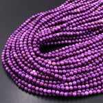 AAA Phosphosiderite Round Beads 4mm Natural Rich Deep Lavender Purple Gemstone 15.5" Strand