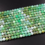 AAA Natural Chrysoprase Faceted 6mm Cube Square Dice Beads Gemstone 15.5" Strand