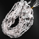 Natural Raw Rough Tibetan Quartz Beads Drilled Double Terminated Points Freeform Real Natural Crystal 15.5" Strand