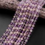 AAA Natural Citrine Amethyst Faceted 8mm Beads Rounded Geometric Diamond Star Cut 15.5" Strand