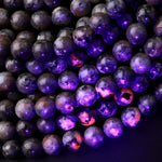 Natural Yooperlite UV Reactive Glowing Round Beads 6mm 8mm 10mm 12mm 15.5" Strand