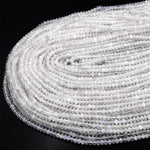 Natural Rainbow Moonstone Faceted Rondelle Beads 3mm 4mm Gemstone 15.5" Strand