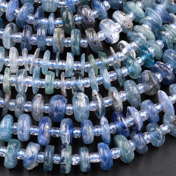 Natural Bicolor Blue Green Kyanite Heishi Rondelle Bead 8mm 15.5" Strand