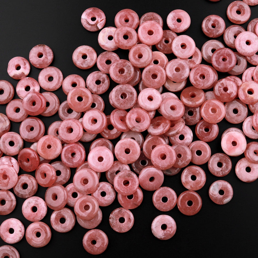 Natural Rhodochrosite Donut Pendant 10mm 12mm 14mm 16mm 18mm