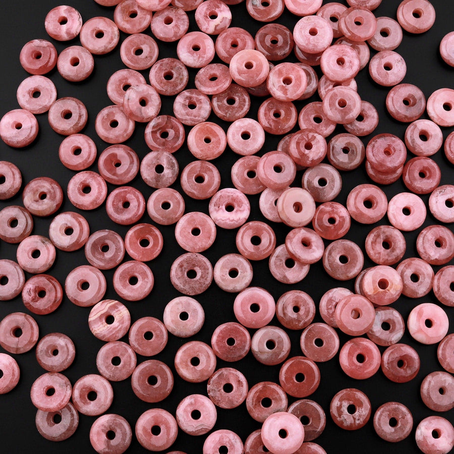 Natural Rhodochrosite Donut Pendant 10mm 12mm 14mm 16mm 18mm