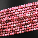 Natural Pink Red Thulite 6mm 8mm 10mm Round Beads Gemstone From Norway 15.5" Strand