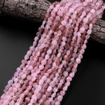 Natural Madagascar Mauve Pink Rose Quartz Freeform Chip Pebble Nugget Beads 15.5" Strand