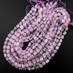 Natural Kunzite Tube Beads Extra Translucent Light Lavender Pink Purple Gemstone 15.5" Strand