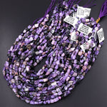 Natural Purple Russian Charoite Freeform Chip Pebble Nugget Beads 15.5" Strand
