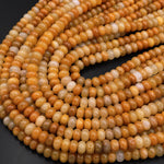 Natural Yellow Jade 6mm 8mm Smooth Rondelle Beads 15.5" Strand