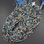 Natural Green Blue Chrysocolla 4mm Faceted Round Beads Micro Laser Diamond Cut Gemstone 15.5" Strand