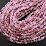 Natural Madagascar Mauve Pink Rose Quartz Freeform Chip Pebble Nugget Beads 15.5" Strand