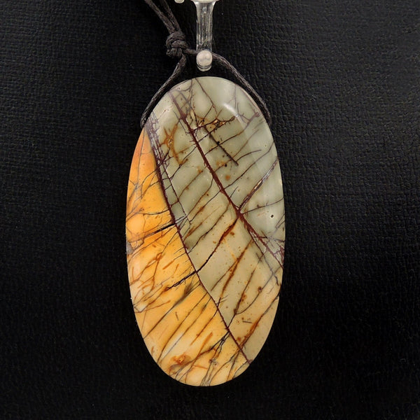 Natural Red Creek Jasper Pendant Top Side Drilled Long Oval Pendant Focal Bead Aka MultiColor Picasso Jasper A3