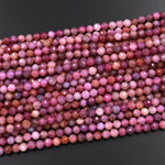 Real Genuine Natural Ruby Gemstone Faceted 5mm Round Beads Laser Diamond Cut Gemstone Beads 15.5" Strand