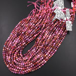 Real Genuine Natural Ruby Gemstone Faceted 5mm Round Beads Laser Diamond Cut Gemstone Beads 15.5" Strand