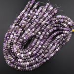 Natural Chevron Amethyst 8mm Smooth Rondelle Beads 15.5" Strand