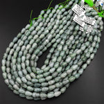 Natural Burmese Jade Teardrop Beads Vercially Drilled 15.5" Strand