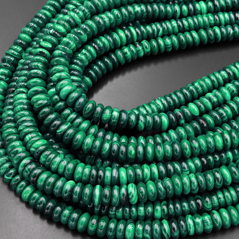 Green Agalmatolite Smooth Rondelle Beads Size 2x4.5mm 15.5'' Strand – CRC  Beads