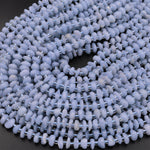 Natural Blue Angelite 6mm Freeform Rondelle Disc Beads High Quality Canadian Angel Stone Soft Pastel Blue 15.5" Strand