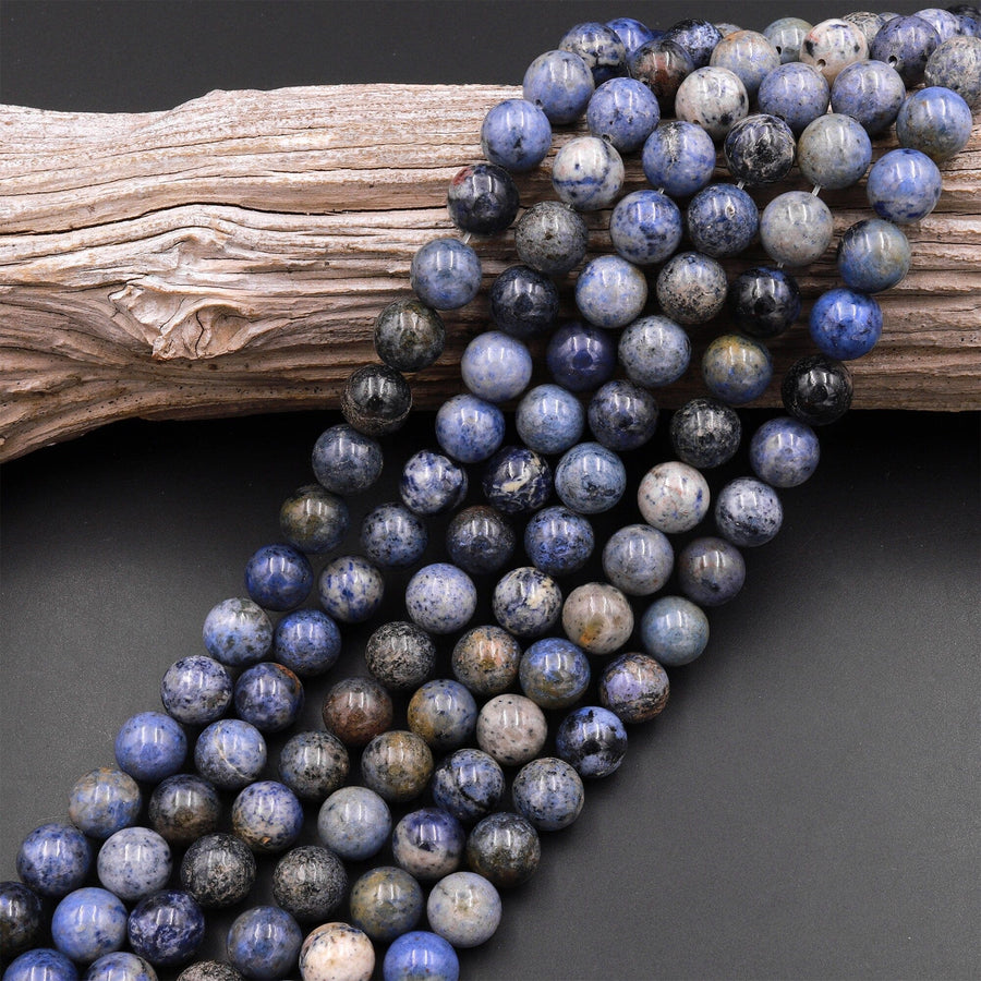 Natural Dumortierite Round Beads 4mm 6mm 8mm 10mm 12mm Round Beads 15.5" Strand