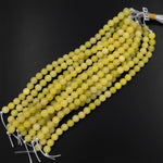 Large Hole Beads 2.5mm Drill Natural Lemon Jade 8mm 10mm Round Beads 8" Strand