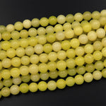Large Hole Beads 2.5mm Drill Natural Lemon Jade 8mm 10mm Round Beads 8" Strand