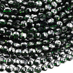 Micro Faceted Green Goldstone Sandstone Beads 6mm Coin 15.5" Strand