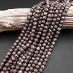 Natural Brown Snowflake Obsidian Beads 4mm 6mm 8mm 10mm Gemstone Round Beads 15.5" Strand
