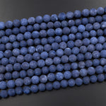 Matte Denim Blue Aqua Stone Smooth Round Beads 4mm 6mm 8mm 10mm Aka Midnight Blue Stone 15.5" Strand