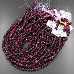 Natural Purple Garnet From Mozambique Freeform Chip Beads 15.5" Strand