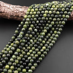 Natural Canadian Green Jade 4mm 6mm 8mm 10mm Round Beads 15.5" Strand