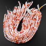 Natural Red Flower Agate 4mm 6mm 8mm 10mm 12mm Smooth Round Beads 15.5" Strand
