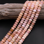 Natural Pink Peach Morganite Aka Pink Aquamarine Beryl Rondelle Beads 8mm 10mm 15.5" Strand