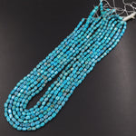 Natural Blue Turquoise Rectangle Tube Beads 6x4mm Genuine Real Turquoise Gemstone 15.5" Strand
