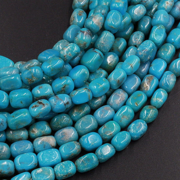 Natural Blue Turquoise Rectangle Tube Beads 6x4mm Genuine Real Turquoise Gemstone 15.5" Strand
