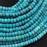 Genuine 100% Natural Arizona Blue Turquoise 5mm Rondelle Beads 15.5" Strand