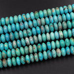 Genuine 100% Natural Arizona Blue Turquoise 10mm Rondelle Beads 15.5" Strand