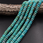 Genuine 100% Natural Arizona Blue Turquoise 10mm Rondelle Beads 15.5" Strand