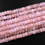 AAA Faceted Natural Pastel Pink Morganite Pink Aquamarine Beryl Rondelle Beads 8mm 15.5" Strand
