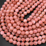 Matte Peach Quartz 8mm Round Beads 15.5" Strand